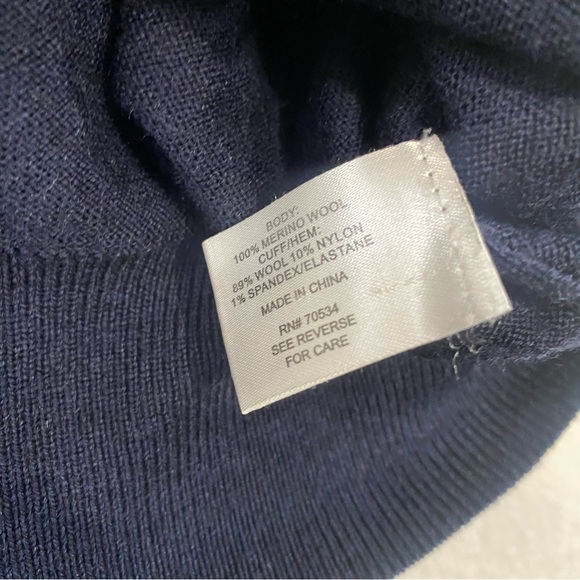 Orvis Mens 100% Merino Wool Sweater Navy Blue V-Neck Pullover Long Sleeve Sz XXL - Picture 5 of 9